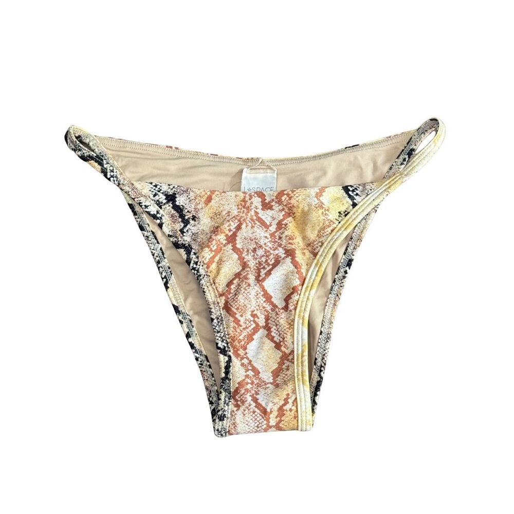 L*SPACE Jay Bikini Bottom XS Pretty in Python High Leg Cheeky NWT